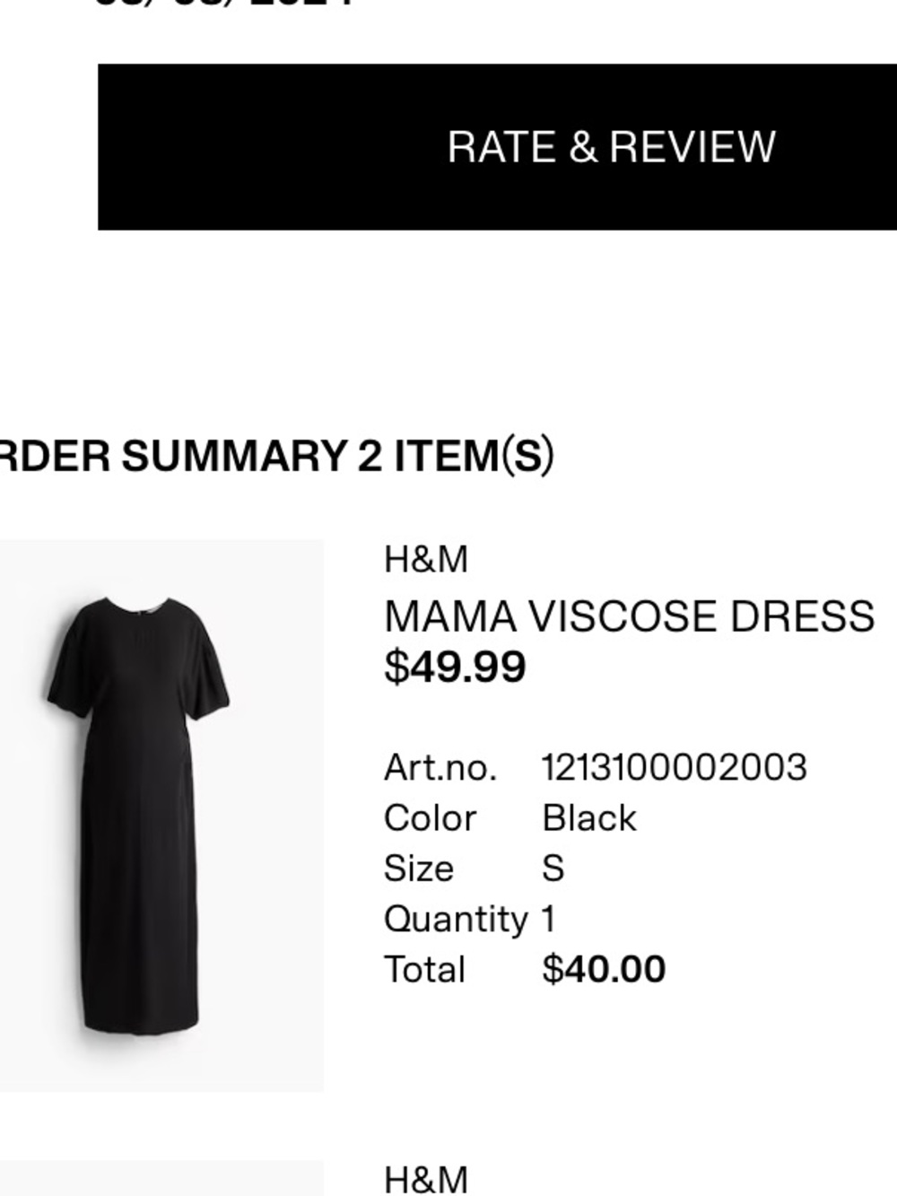 H&M Mama Viscose Maxi Dress